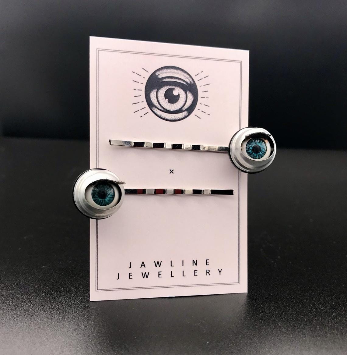 Doll eye hair grips hair slides eyeball gift creepy curio image 0