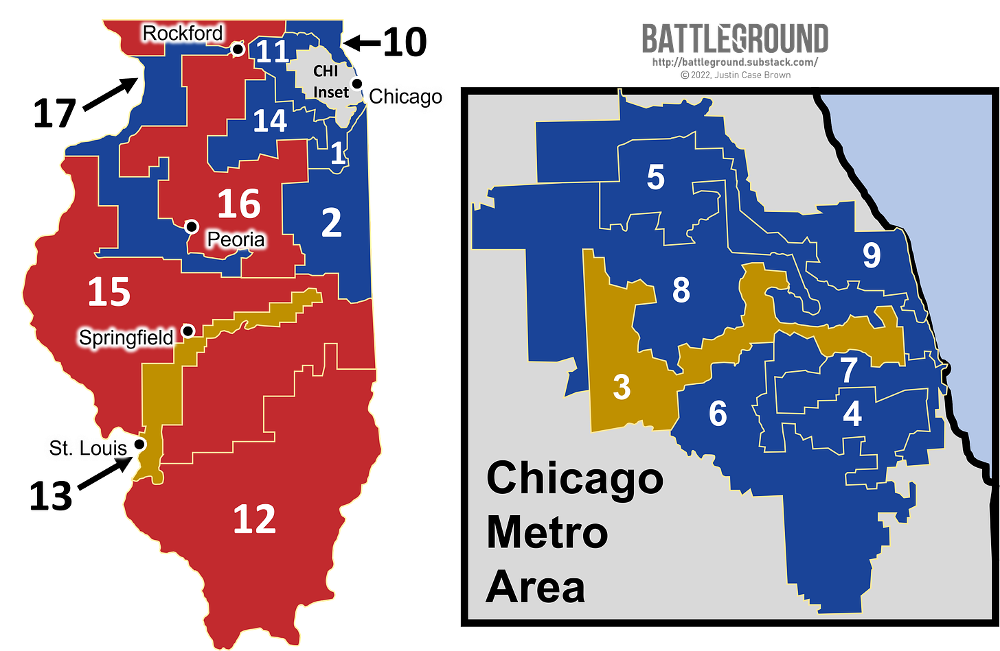 Illinois New Congressional Districts 2020
