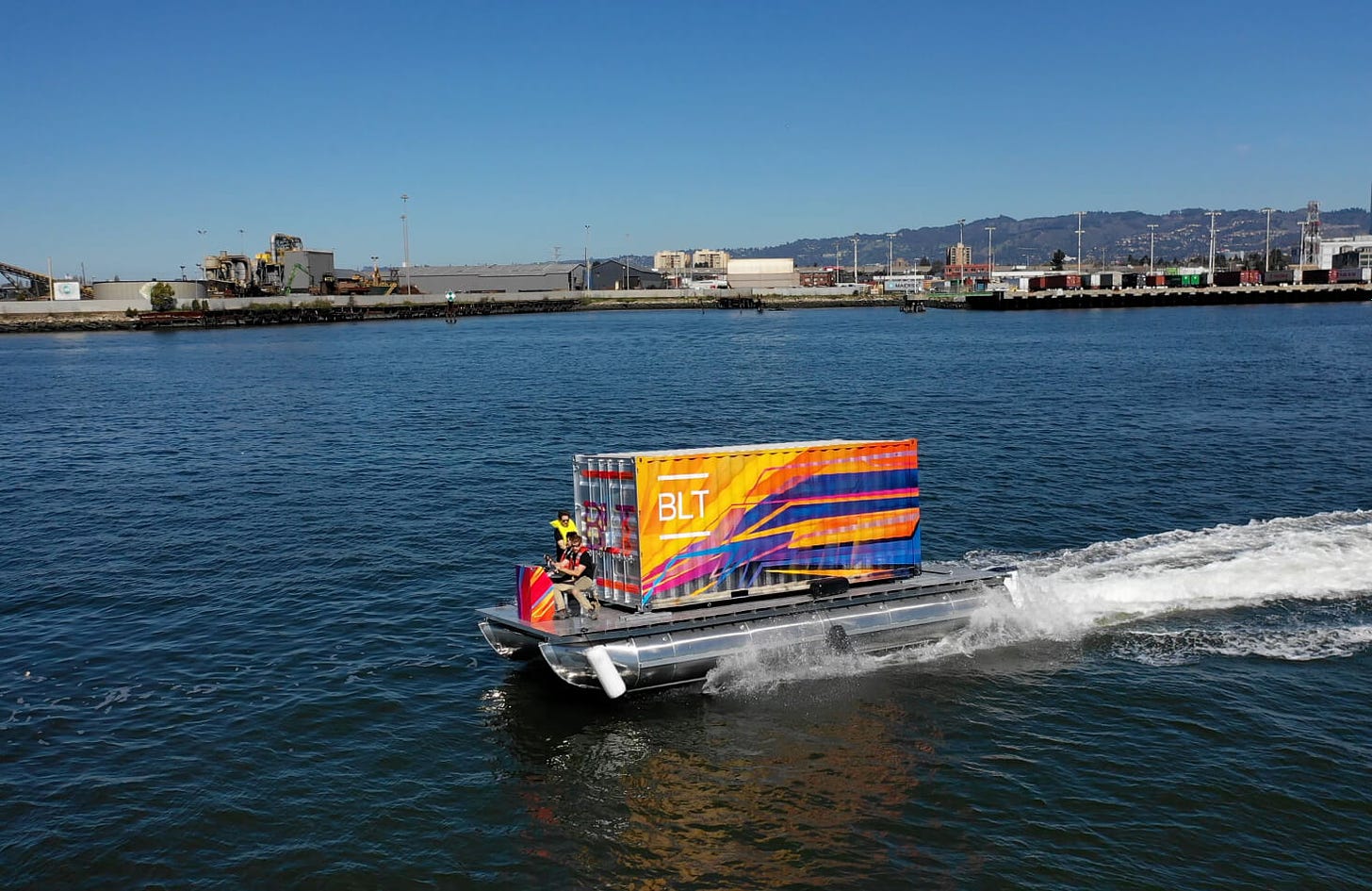 Hydrofoil prototype carrying shipping container