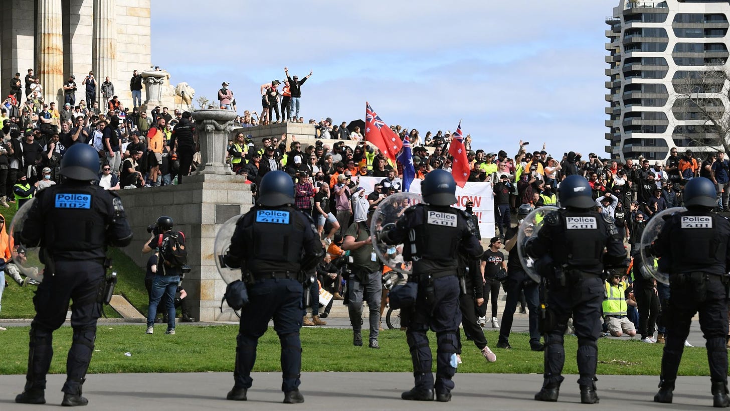 COVID-19: Australian riot police fire rubber bullets at anti-lockdown  protesters in Melbourne | World News | Sky News