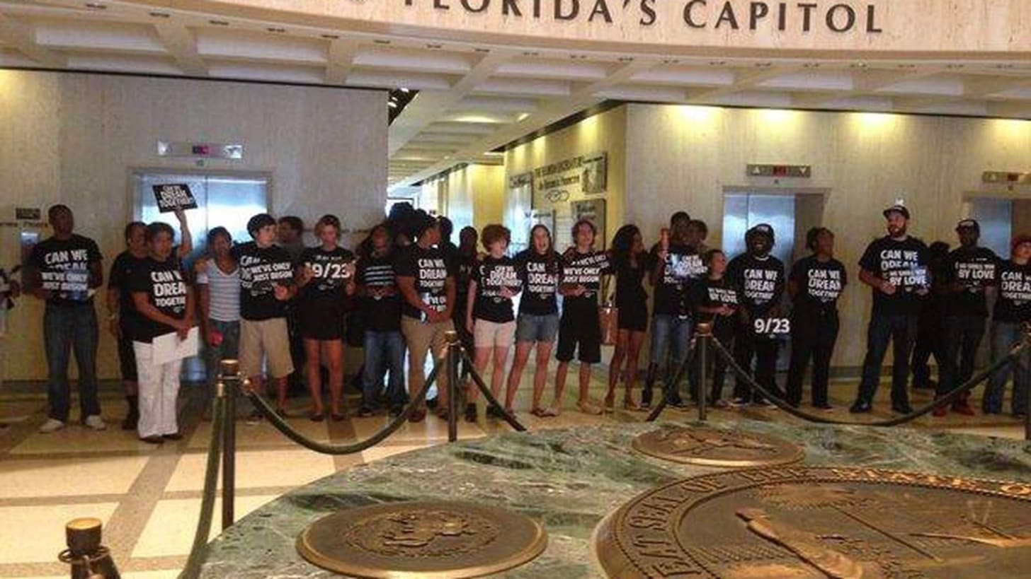 The Dream Defenders, who spent a month in Tallahassee this summer, ended their protest with this gathering in August.