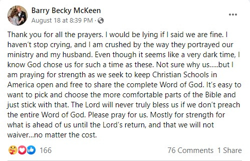 Facebook Barry Becky McKeen