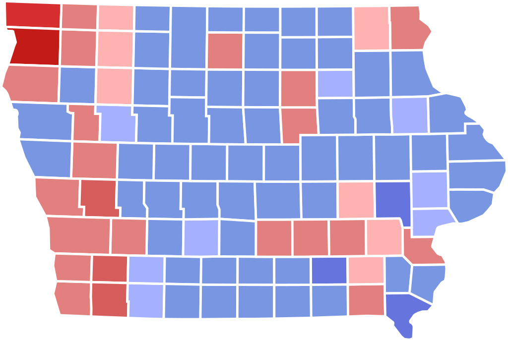 2002 Iowa gubernatorial election results map by county.svg