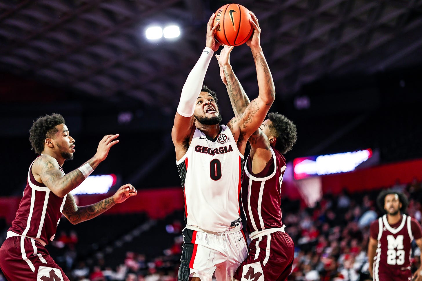 Georgia basketball player Jailyn Ingram (0) during an exhibition against Morehouse at Stegeman Coliseum in Athens, Ga., on Friday, Nov. 3, 2021. (Photo by Tony Walsh)