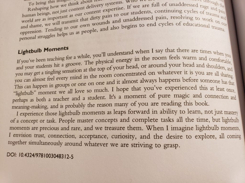 A clip from Ch 5, p 96, "Lightbulb Moments"