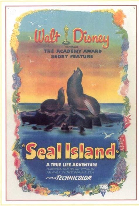 Original theatrical release poster for Walt Disney's Seal Island