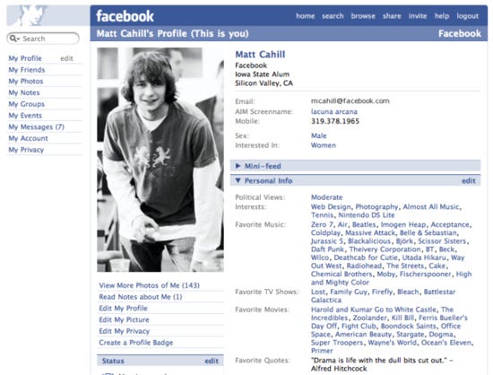 First Versions: Facebook