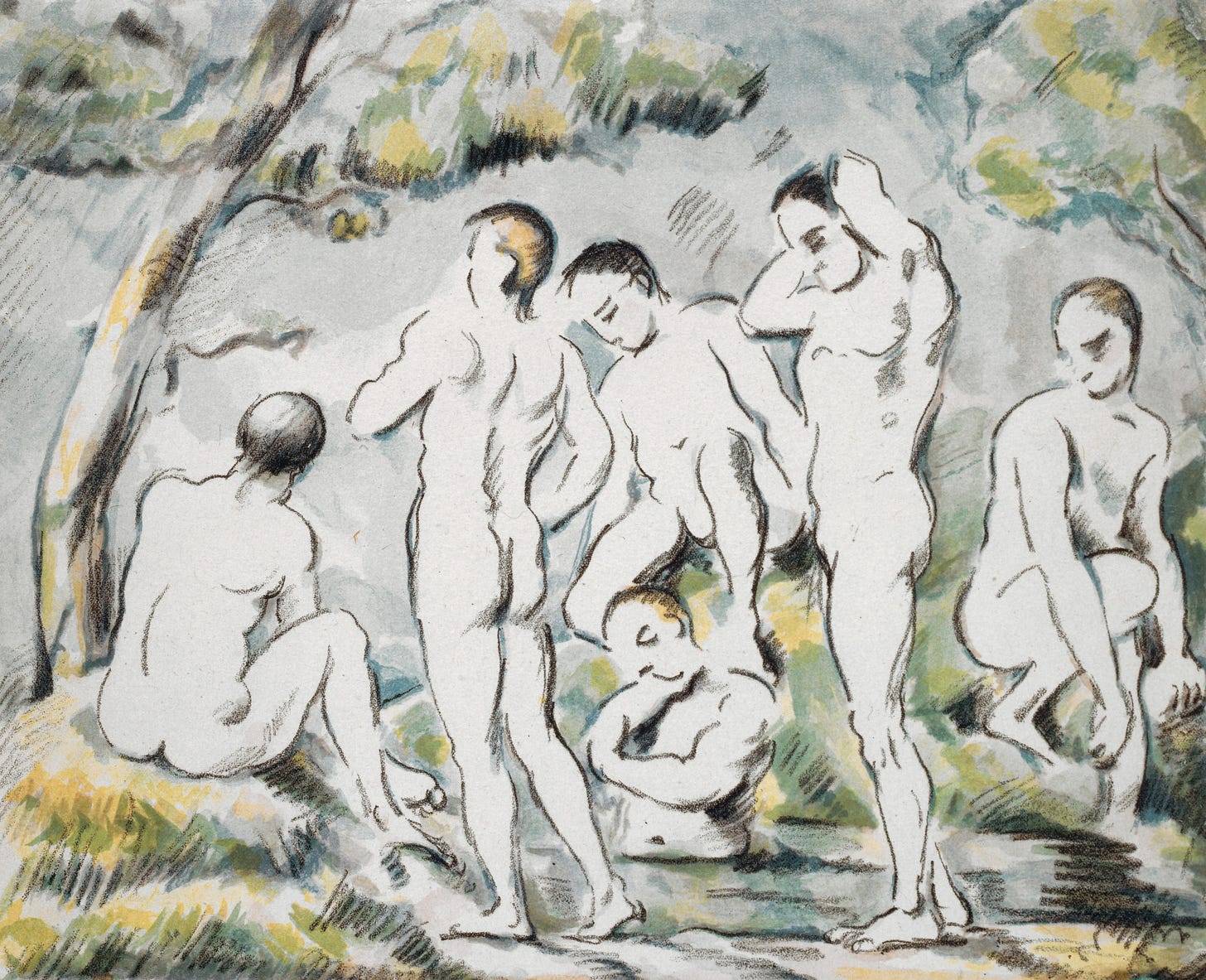 Les Baigneurs – Petite planche (1896-97) by Paul Cézanne 