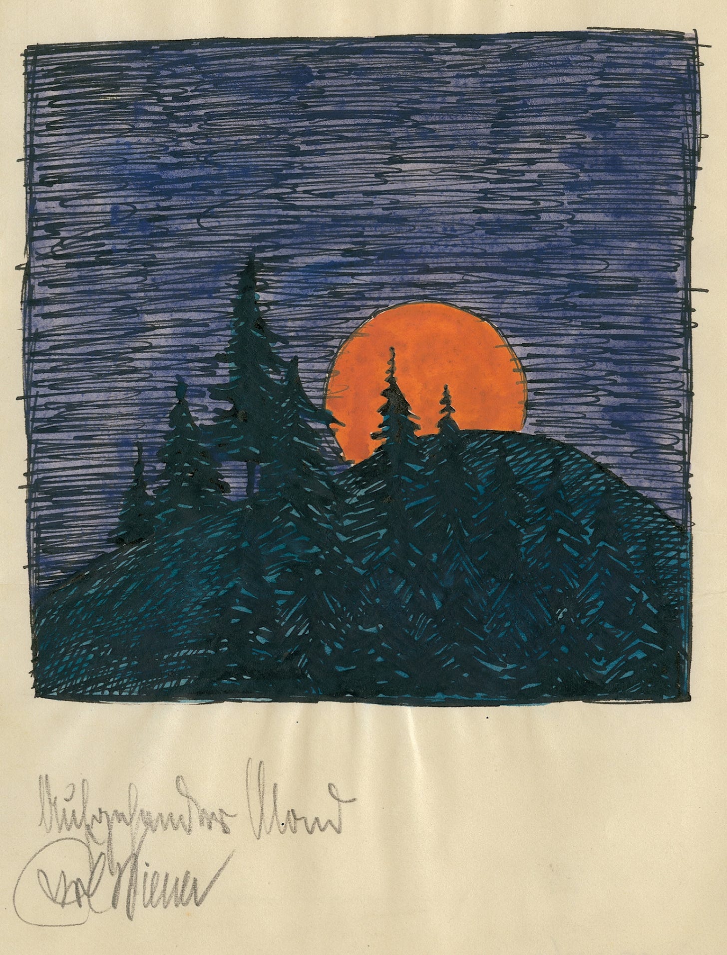 Aufgehender Mond (around 1921) by Karl Wiener