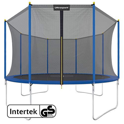 Ultrasport Garden Trampoline, Set with Jumping Surface, Safety Net, Padded Posts and Edge Cover, Weather Resistant, Unisex, Springs or Bungee Cord System