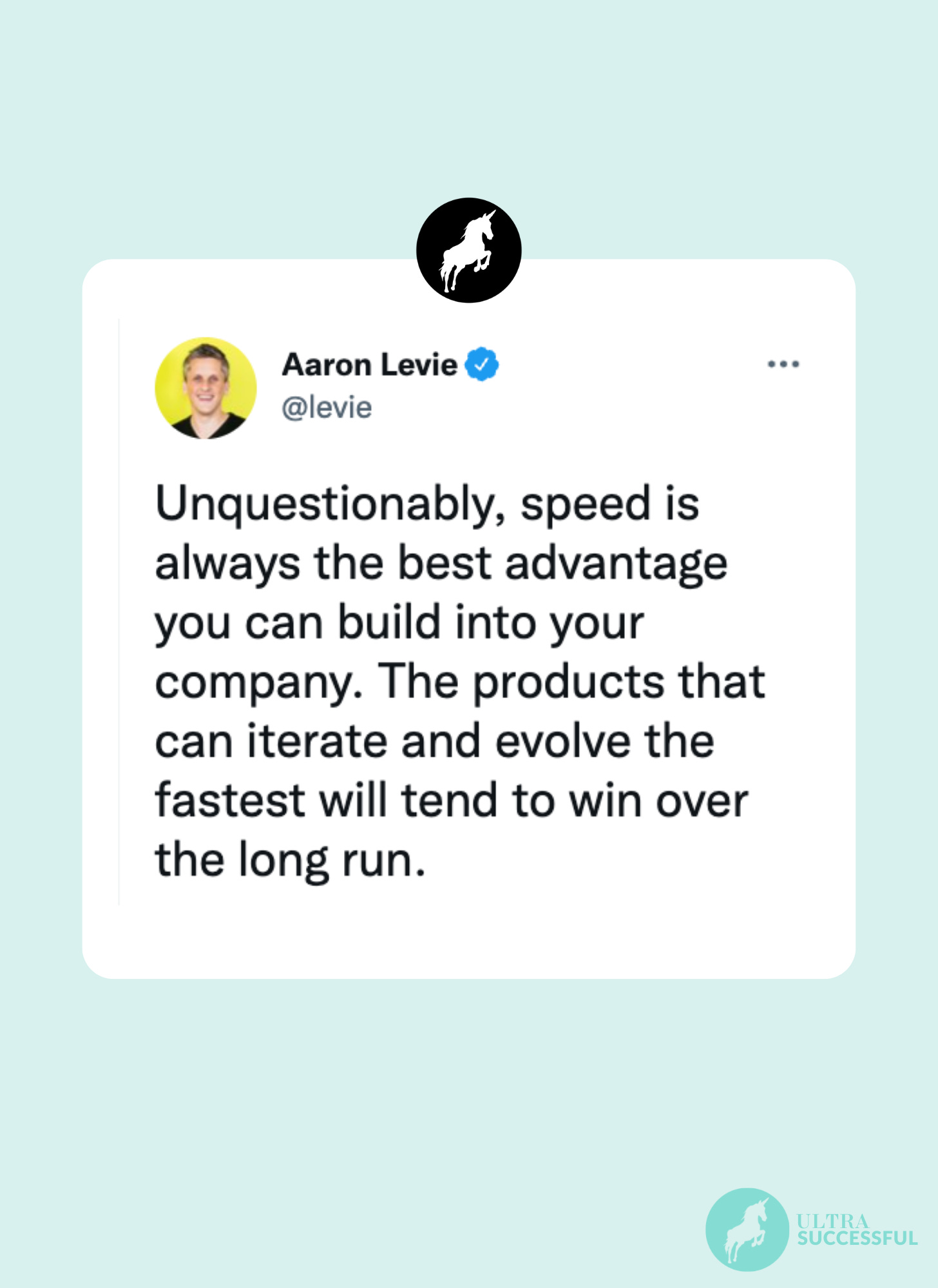 @levie: Unquestionably, speed is always the best advantage you can build into your company. The products that can iterate and evolve the fastest will tend to win over the long run.