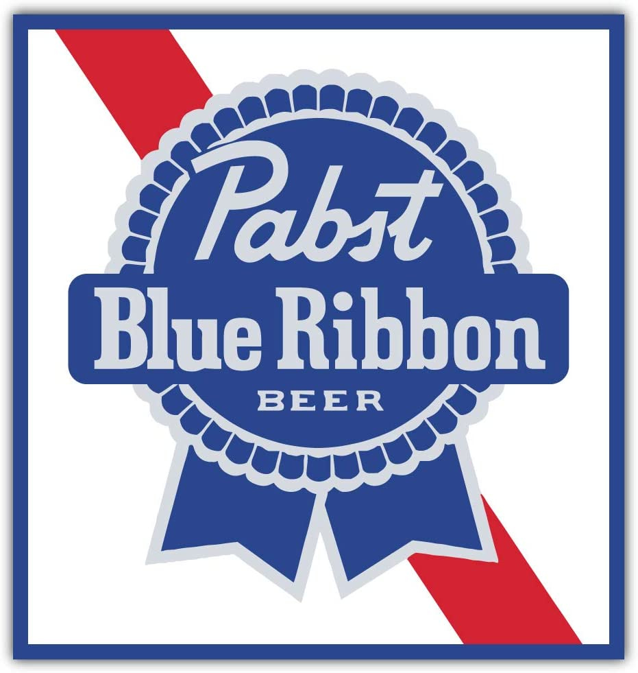 Amazon.com: qualityprint Pabst Blue Ribbon Logo Decor Vinyl Sticker 12'' X  12'': Home & Kitchen