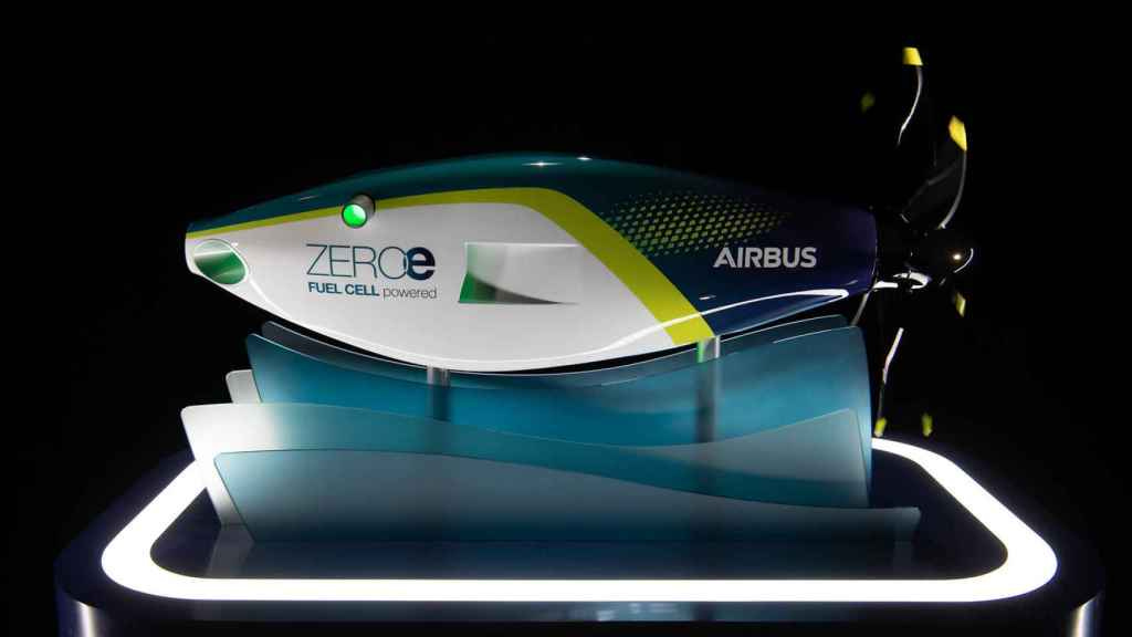 Imagen del concepto de motor de hidrógeno de Airbus.