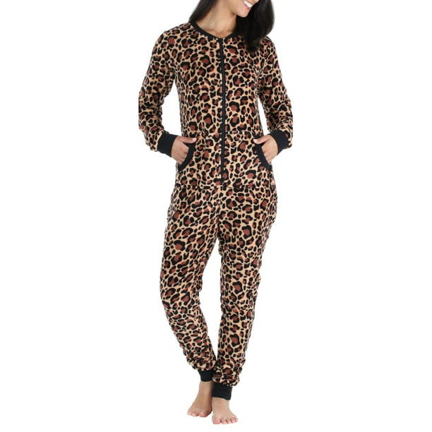 Frankie & Johnny Women and Women's Plus Non-Hooded Fleece Non-Footed Onesie, Female Pajama