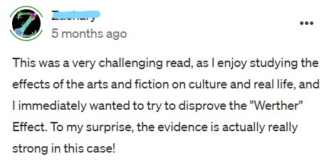Screenshot of a comment from one of my readers.