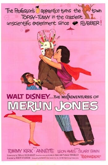 Theatrical release poster for The Misadventures Of Merlin Jones