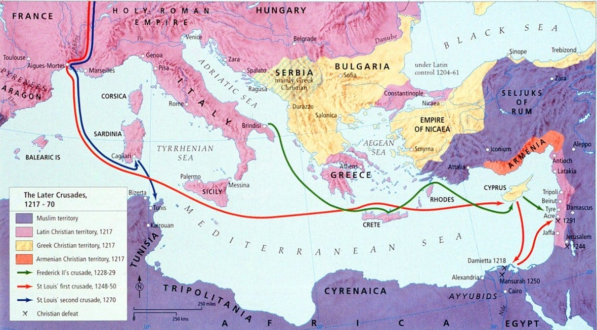 Map - Crusades, Later
