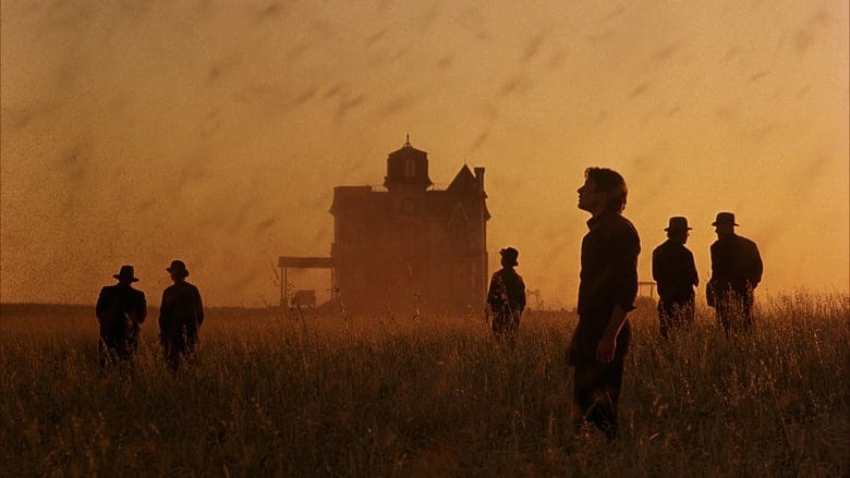 From Terence Malick’s “Days of Heaven” (1978). Sam Shepard watches locusts descend on his Oklahoma farm. 