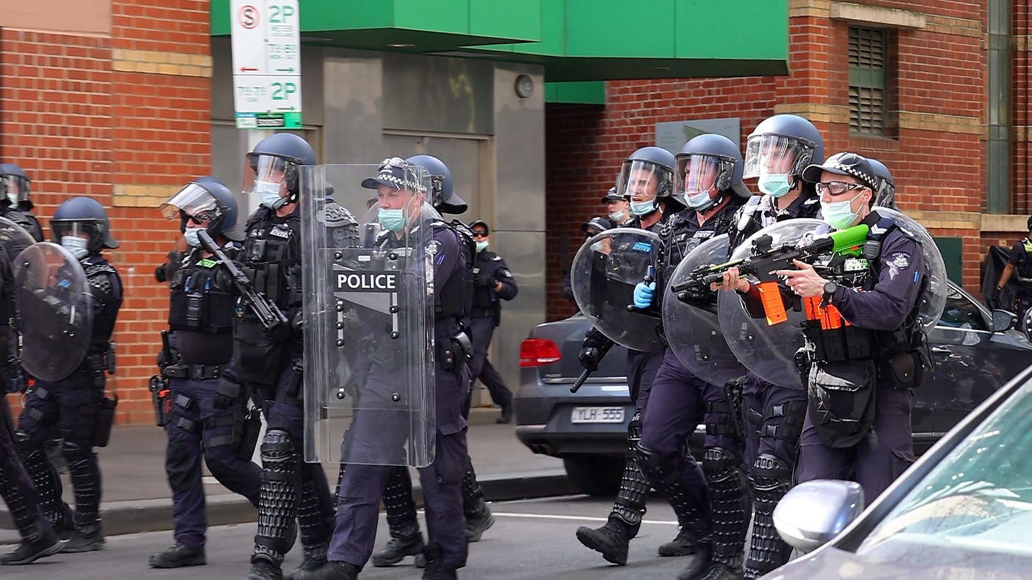 Thousands march across Australia against lockdowns as police escalate violence