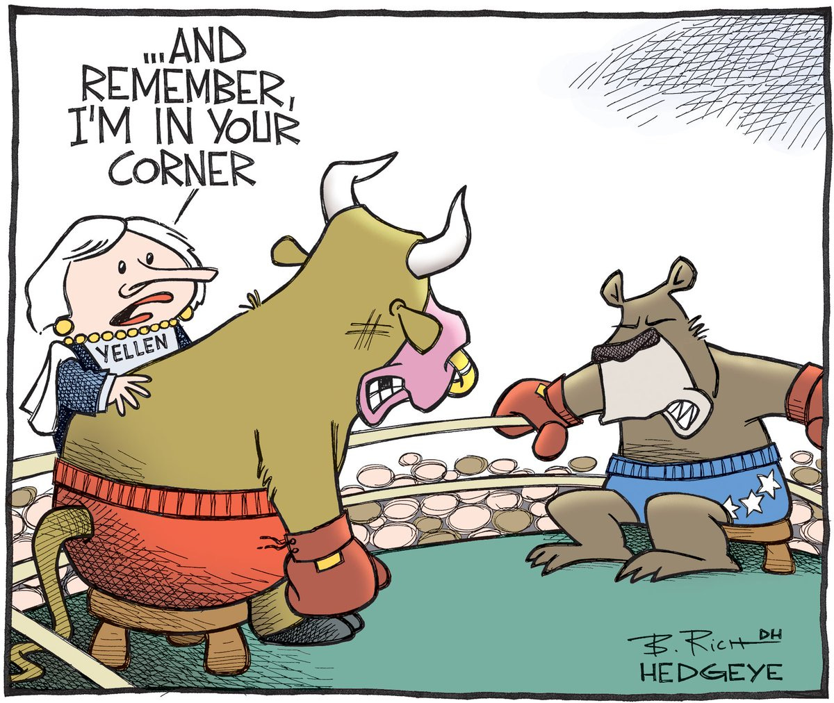 Cartoon of the day: raging bull via @hedgeye #stocks $spy #yellen #fed #markets - scoopnest.com