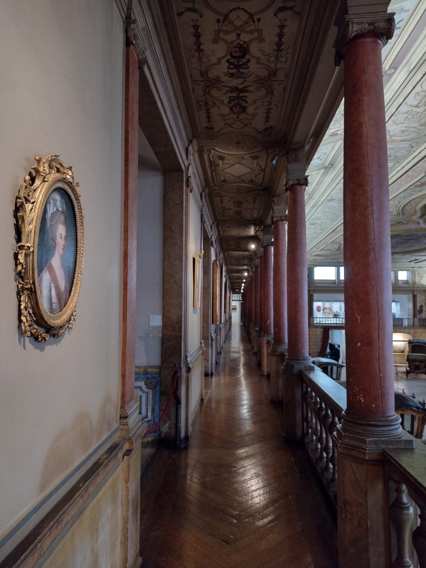 Hallway image of the second floor of the Royal Riding School.