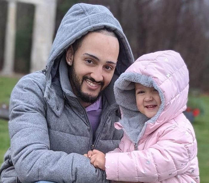 Wayne Beckford, of Rutland, with his daughter, Kaiyah. Beckford died over the weekend in Maine as a result of a hiking accident, authorities said.