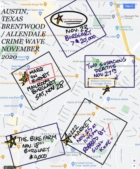 Austin, Texas | Allandale neighborhood Crime Wave - November 2020