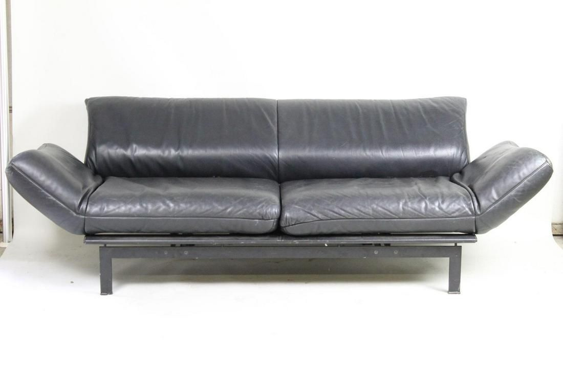 Black Leather Reto Frigg De Sede DS140 Convertible Sofa - 11