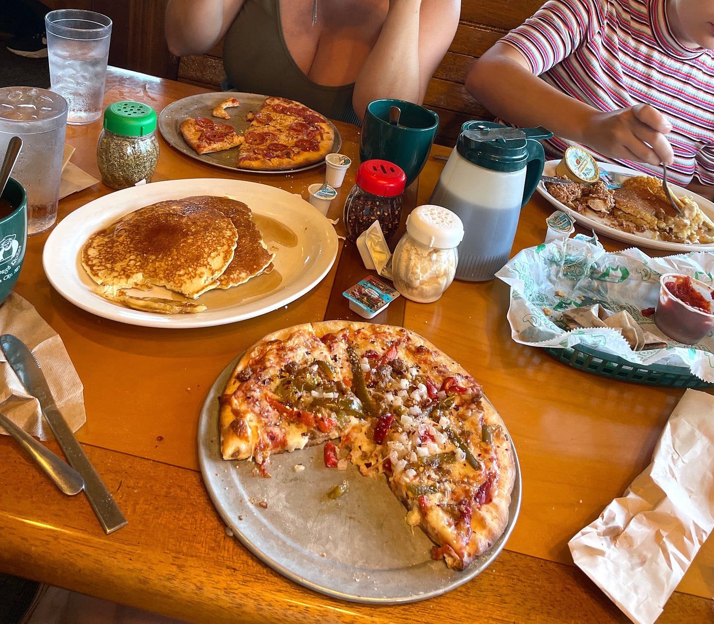 pancakes and pizza from the Dough Roller in Ocean City Maryland