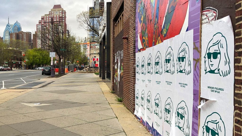 Oat milk ads cover street art on South Broad