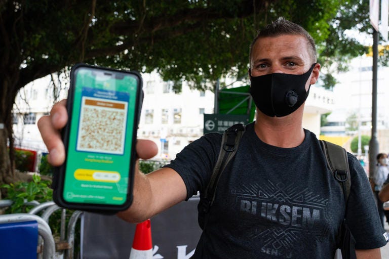 Reiner Du Plessis, a tourist from South Africa, who was earlier denied entry to the stadium due to the city's medical surveillance requirement. Photo: Harvey Kong