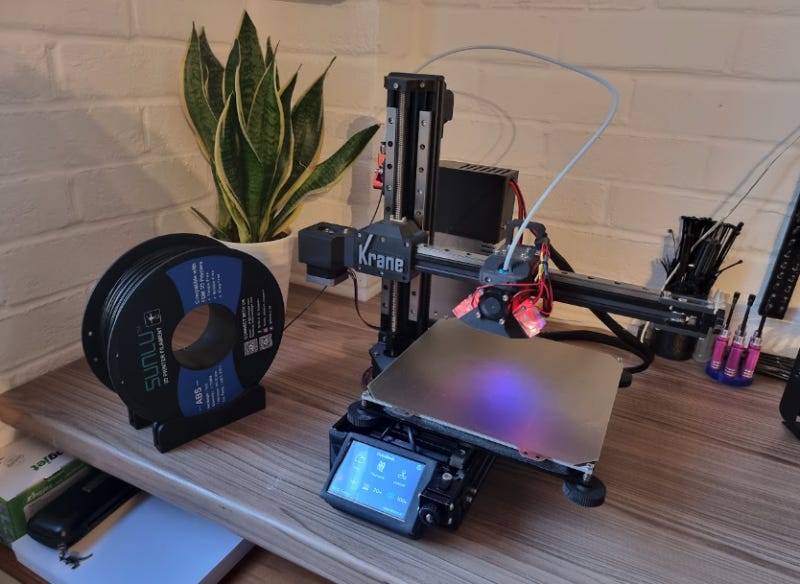 Toby’s custom 3D printer has been used for many amazing projects in the office, and was used for our Poltergust G-00 tutorials
