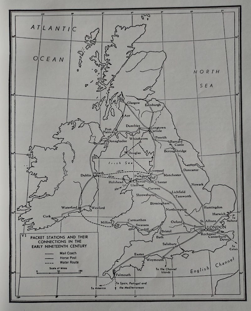 Figure 3 Robertson Post Roads Packet Stations Map