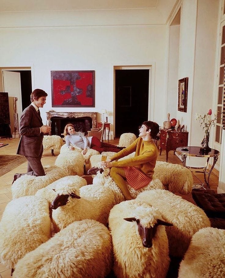 Bunny Williams Inc. on Instagram: “A flock of Lalanne sheep in Roger  Vivier's apartment, shot for Life magazine in the la… | Famous artists,  Painting, Life magazine