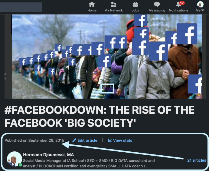 #Facebookdown Blog Post by Hermann Djoumessi, MA 