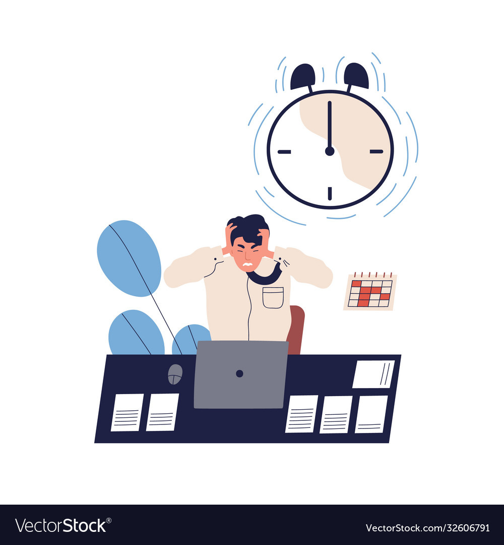 Concept missing deadline bad time management Vector Image