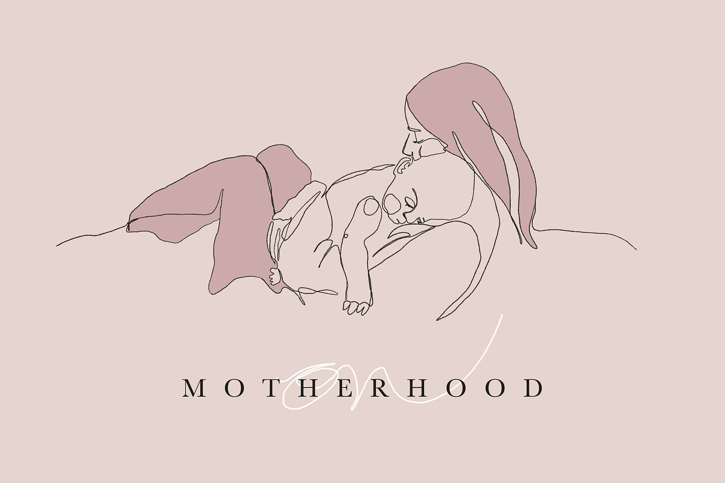 Line drawing of mother and baby for Jessy Easton's substack on Motherhood