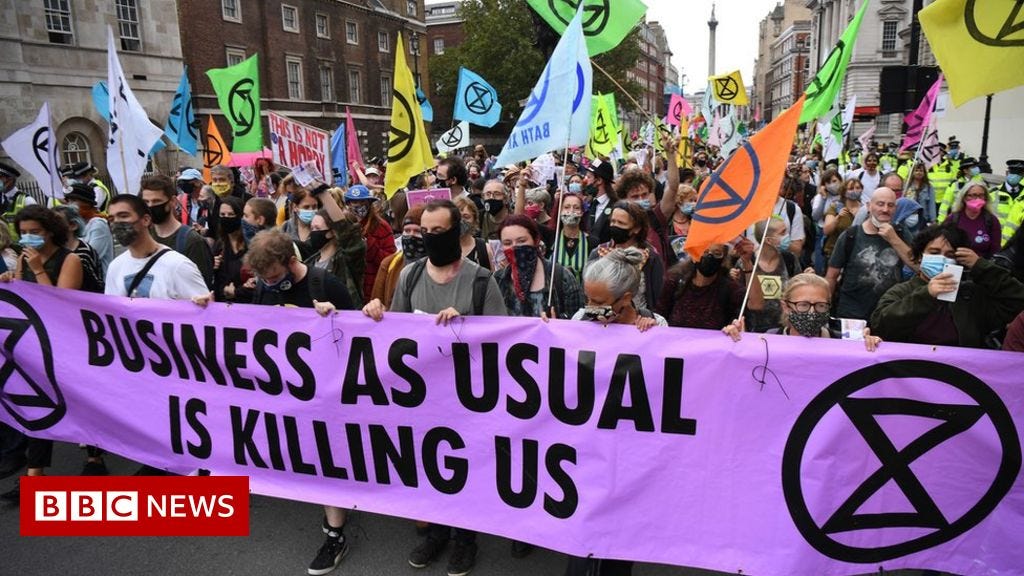 Extinction Rebellion: More than 300 arrested at London climate protests -  BBC News