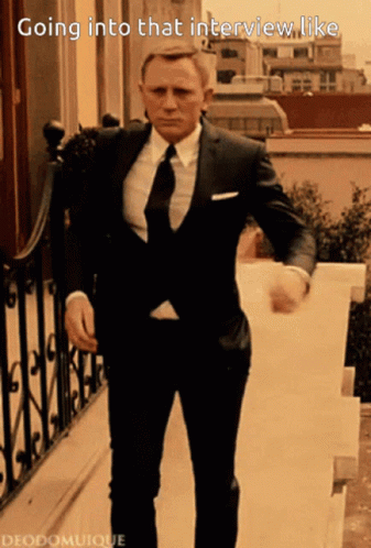 gif of 007 going to a job interview ;) 
