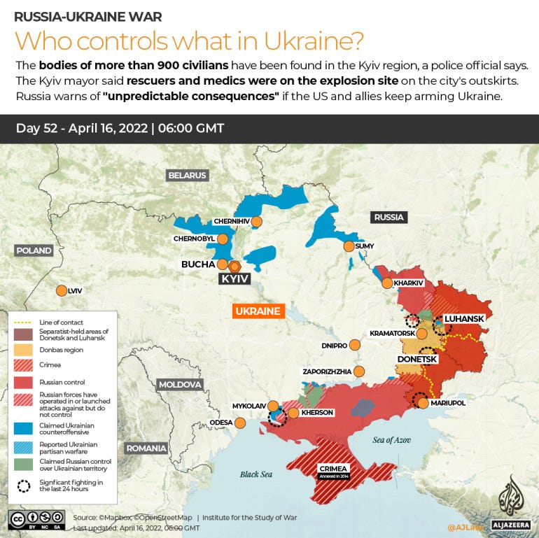 INTERACTIVE Russia Ukraine War Who controls what Day 52