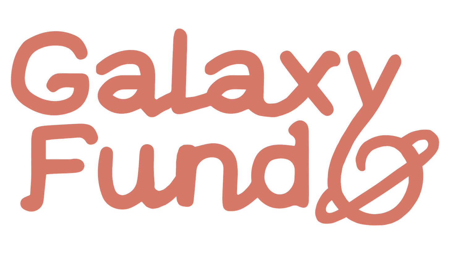 Logo for Galaxy Fund, with a small planet in the corner