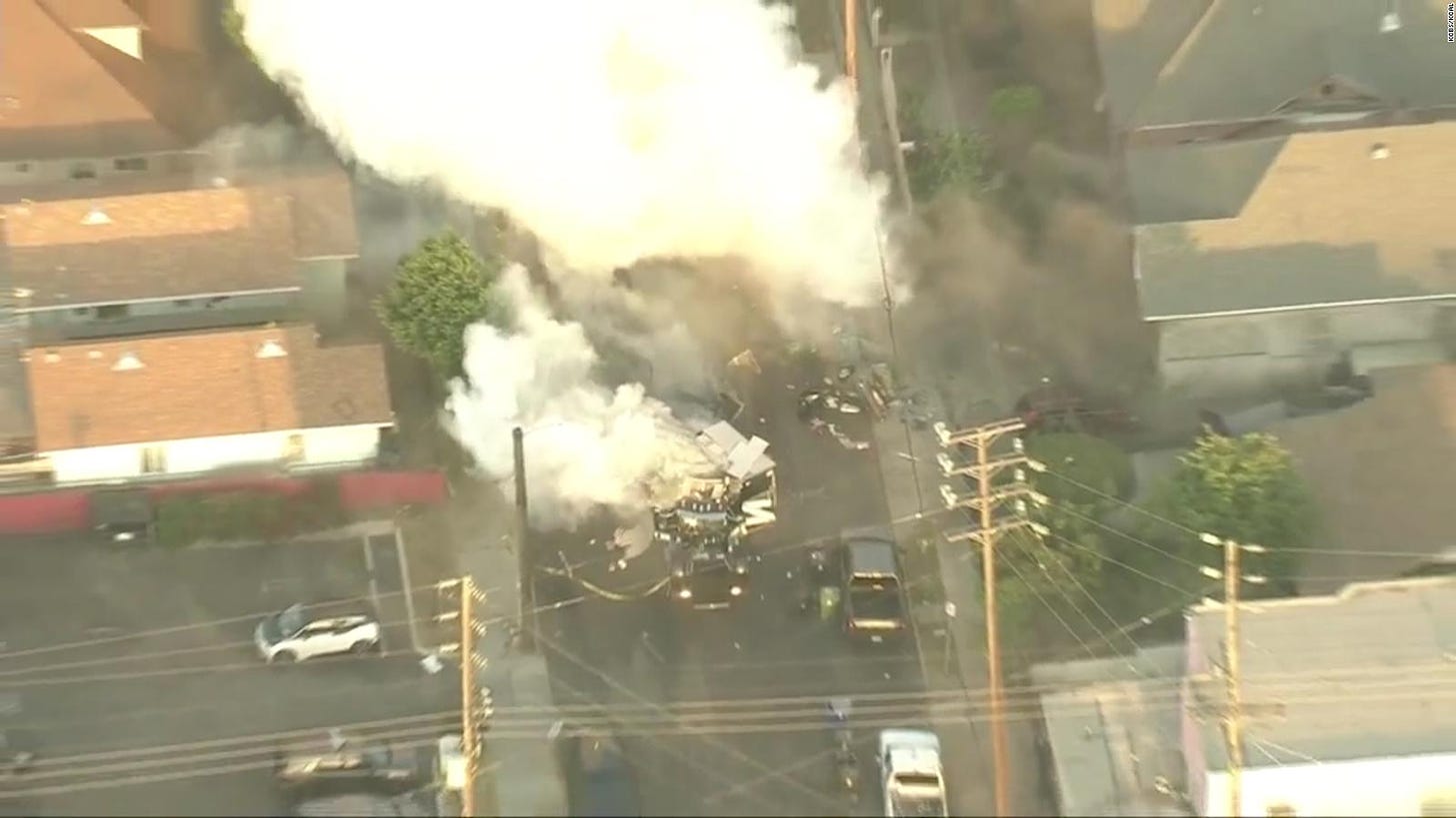 South LA explosion: Watch blast that happened inside police truck - CNN  Video