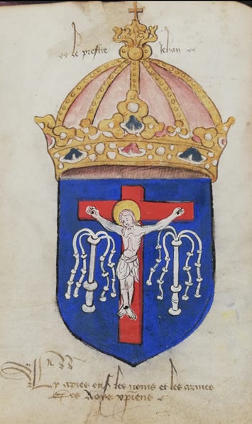 r/heraldry - An alternate coat of arms for the legendary/nonexistent Medieval figure of Prester John.
