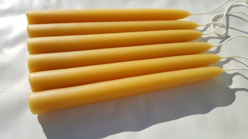 Michigan beeswax candles 8 LONG choose diameter image 1