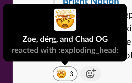 Zoe et al react with the exploding head emoji lol
