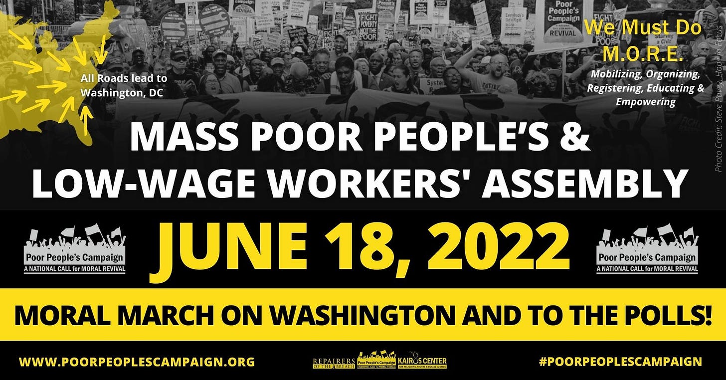 Poor People's and Low-Wage Workers' Assembly and Moral March on Washington  and to the Polls in 2022 – Poor People's Campaign