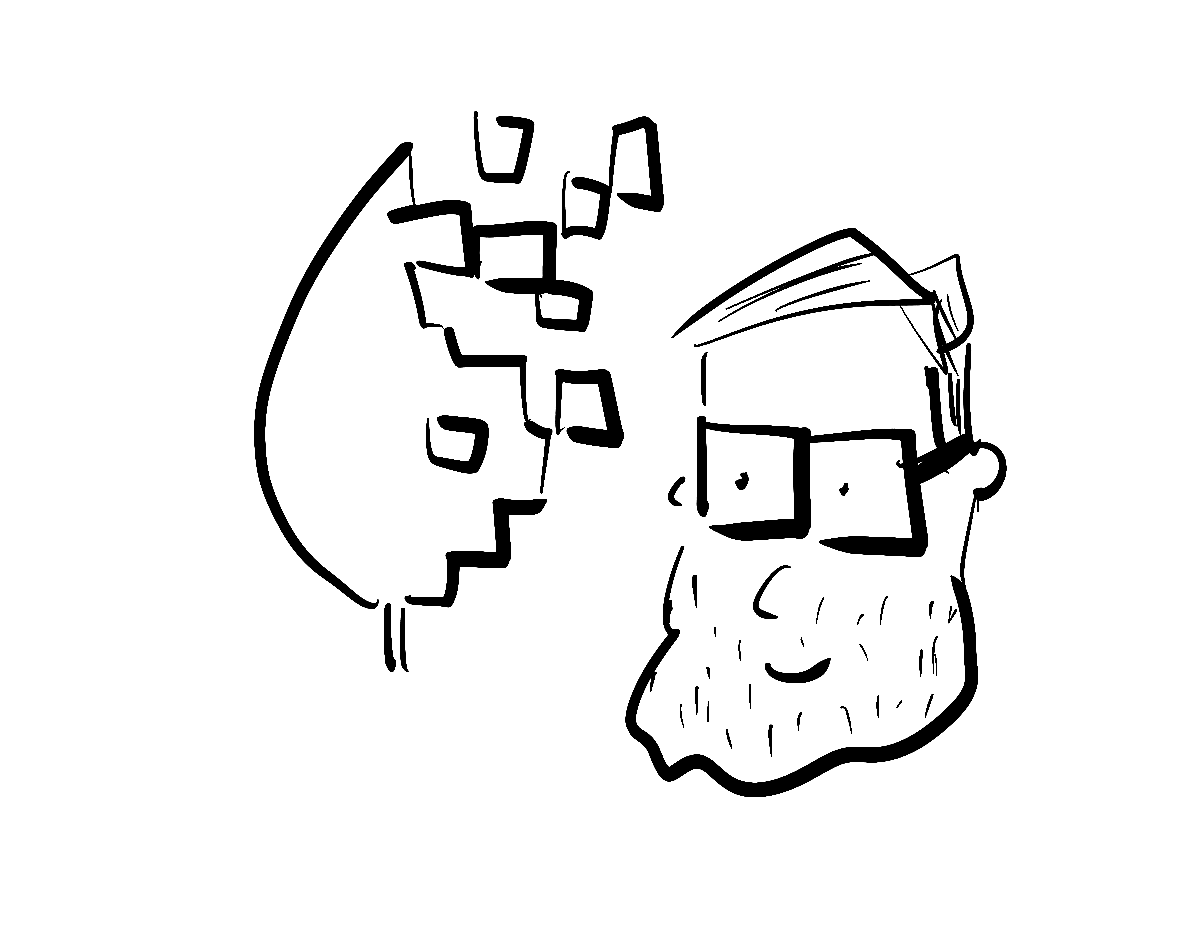 Illustration mit Joram und dem Bits und Bäume Logo