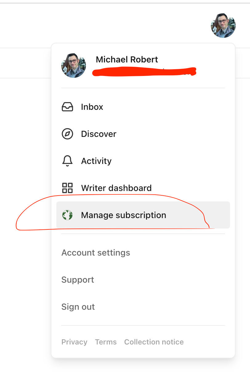 manage subscription text on the web