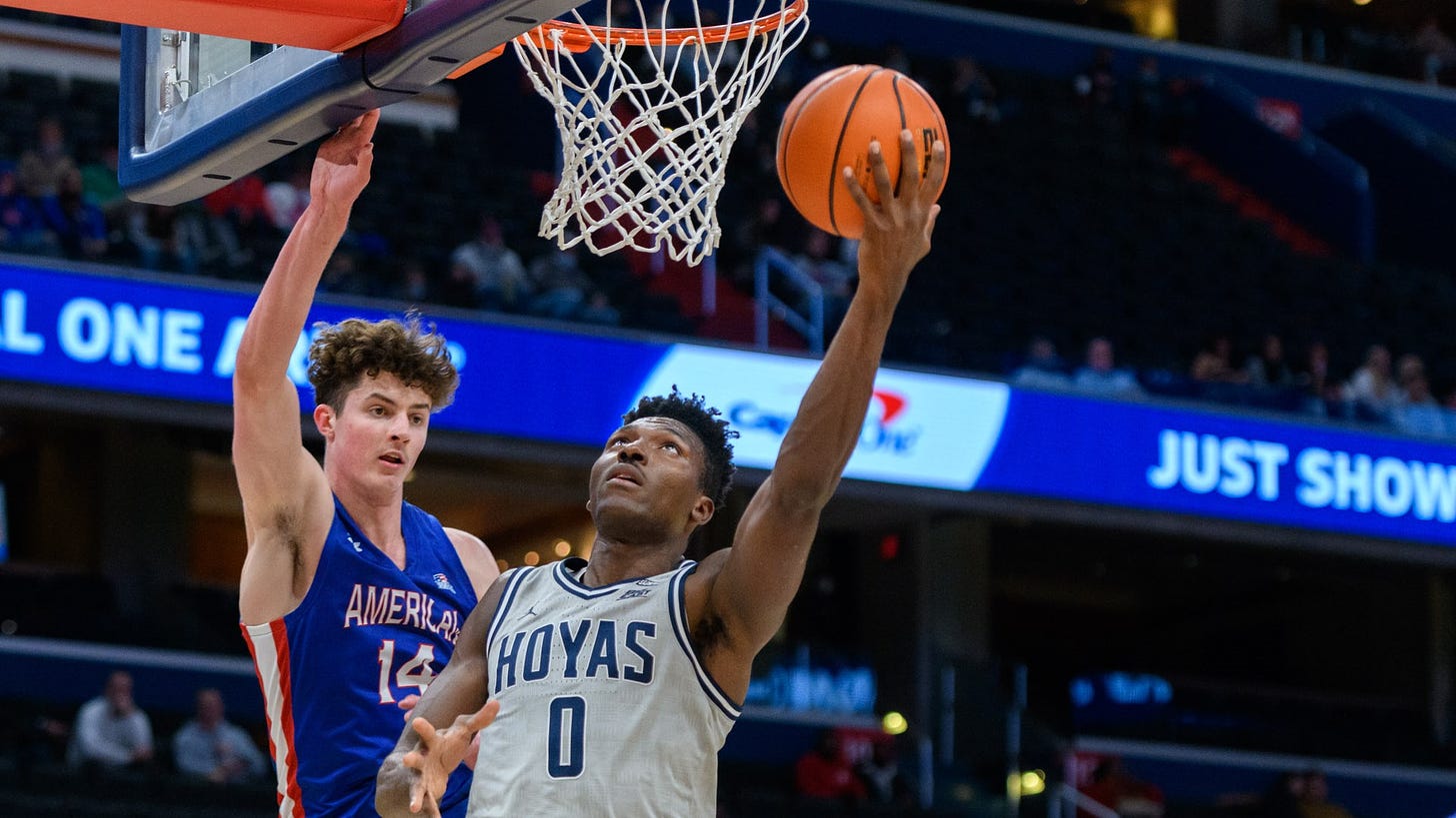Mohammed's Double-Double Leads Hoyas to 79-57 Win Over American - Georgetown  University Athletics