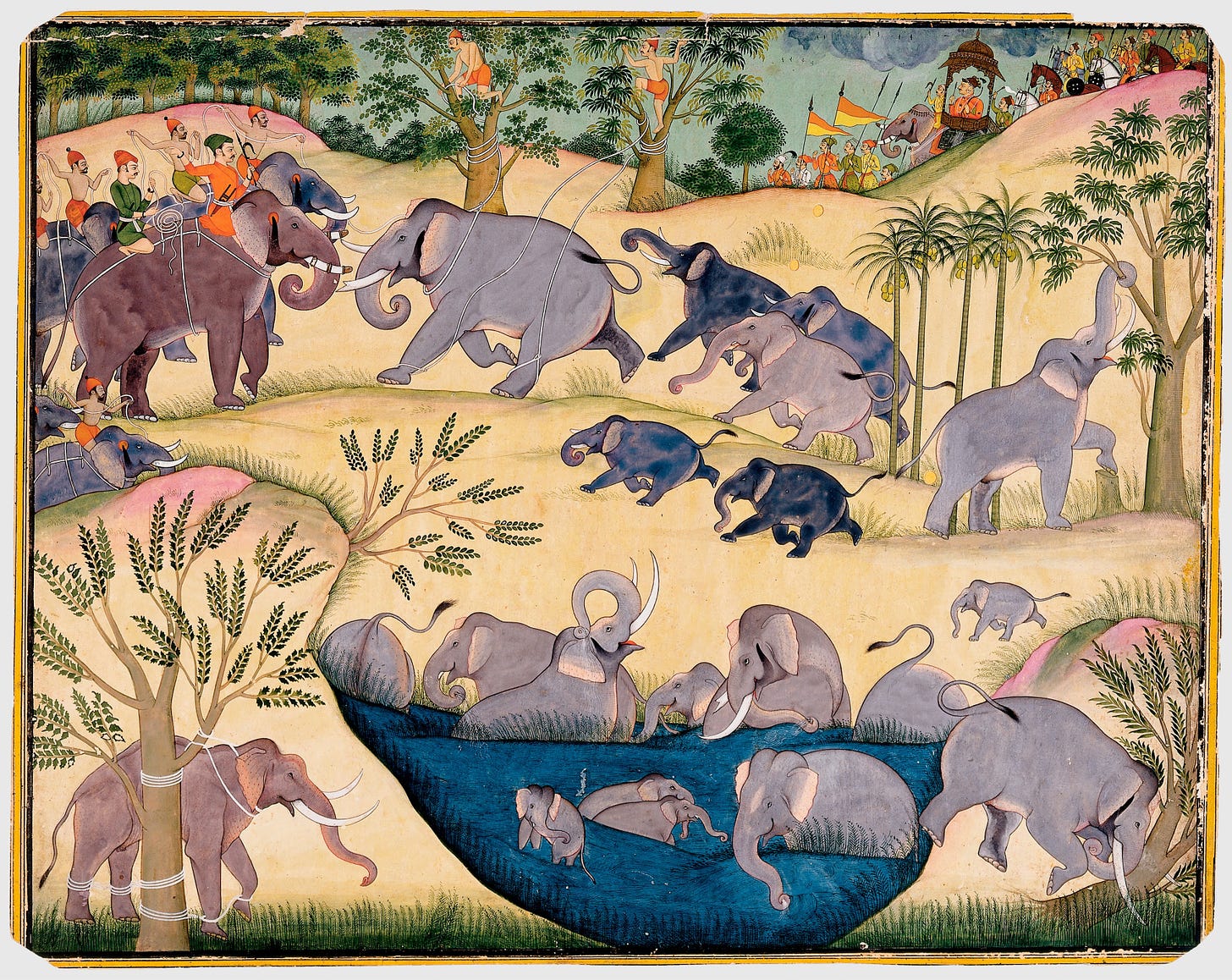 File:Elephant Hunt of Maharaja Anup Singh of Bikaner - Google Art ...